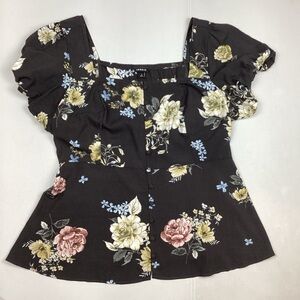 Torrid Floral Short Sleeve Blouse